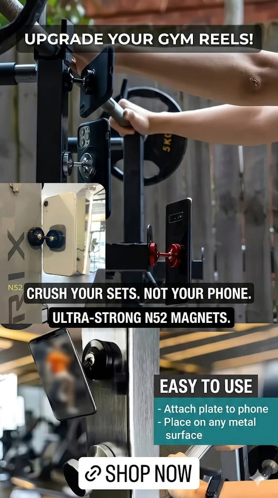 Dual Magnetic Smartphone Mount & Holder for Gym